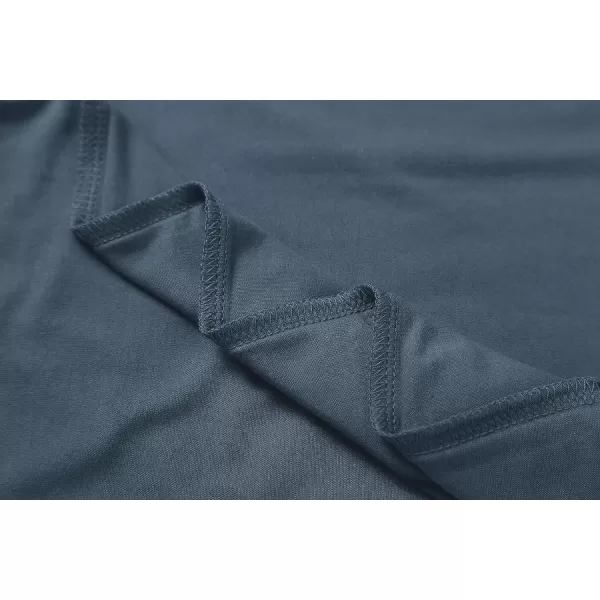 Herou Womens Long Sleeve Turtleneck Slim Fitted Lightweight Casual Active Layer Tops ShirtsDusty Blue