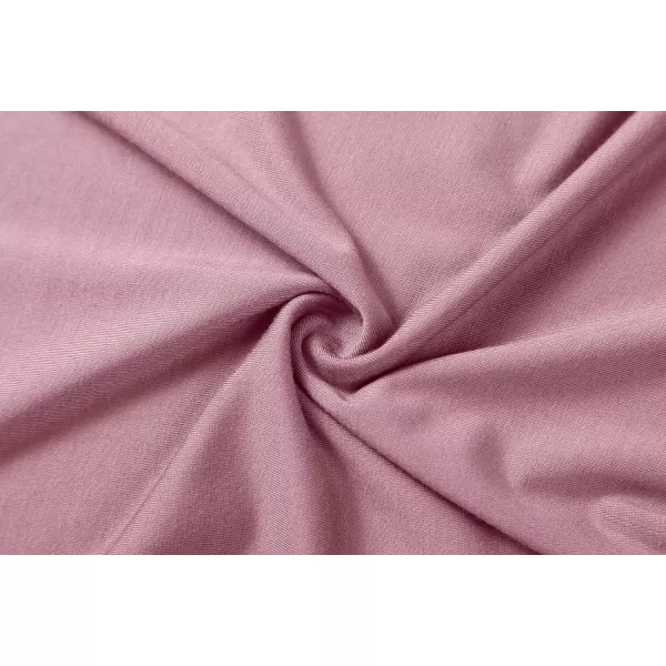 Herou Womens Long Sleeve Turtleneck Slim Fitted Lightweight Casual Active Layer Tops ShirtsDusty Pink