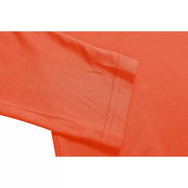 Herou Womens Long Sleeve Turtleneck Slim Fitted Lightweight Casual Active Layer Tops ShirtsOrange