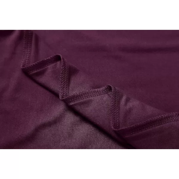 Herou Womens Long Sleeve Turtleneck Slim Fitted Lightweight Casual Active Layer Tops ShirtsPurple Red