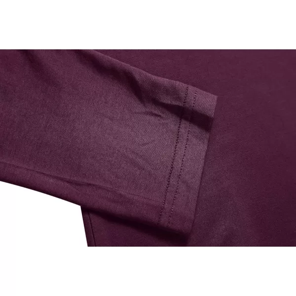 Herou Womens Long Sleeve Turtleneck Slim Fitted Lightweight Casual Active Layer Tops ShirtsPurple Red