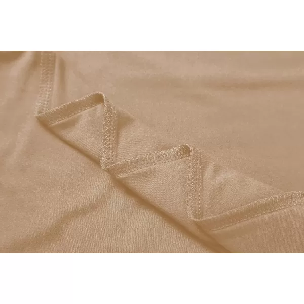 Herou Womens Long Sleeve Turtleneck Slim Fitted Lightweight Casual Active Layer Tops ShirtsRose Apricot