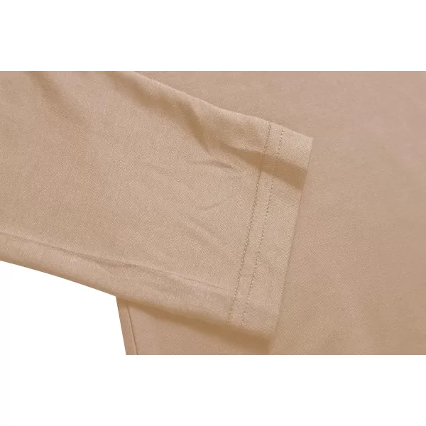 Herou Womens Long Sleeve Turtleneck Slim Fitted Lightweight Casual Active Layer Tops ShirtsRose Apricot