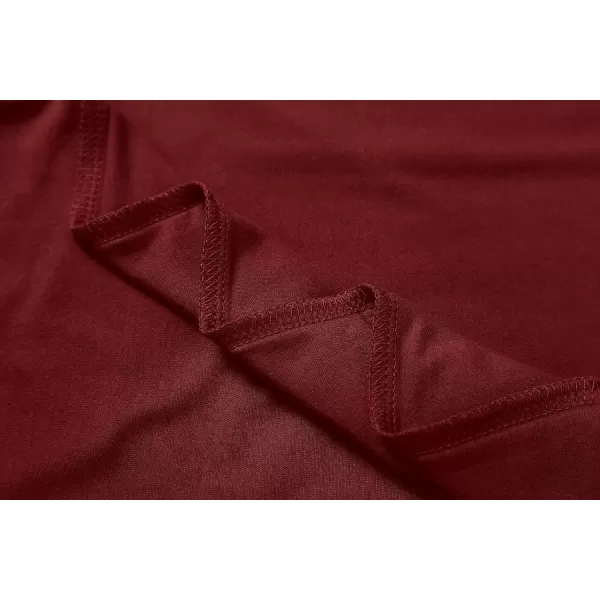 Herou Womens Long Sleeve Turtleneck Slim Fitted Lightweight Casual Active Layer Tops ShirtsWine
