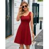 imageHerou Summer Beach Floral Dresses for Women A line Sleeveless Wide Strap High Waist Midi Tank Dress0red