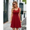 imageHerou Summer Beach Floral Dresses for Women A line Sleeveless Wide Strap High Waist Midi Tank Dress0red