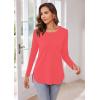 imageHerou Womens Casual Long Sleeve T Shirt Crewneck With Side Split Fall Pullover Loose Tunic Sweater TopsDusty Rose
