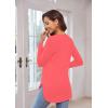 imageHerou Womens Casual Long Sleeve T Shirt Crewneck With Side Split Fall Pullover Loose Tunic Sweater TopsDusty Rose