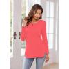 imageHerou Womens Casual Long Sleeve T Shirt Crewneck With Side Split Fall Pullover Loose Tunic Sweater TopsDusty Rose