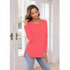 imageHerou Womens Casual Long Sleeve T Shirt Crewneck With Side Split Fall Pullover Loose Tunic Sweater TopsDusty Rose