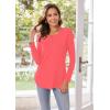 imageHerou Womens Casual Long Sleeve T Shirt Crewneck With Side Split Fall Pullover Loose Tunic Sweater TopsDusty Rose