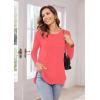 imageHerou Womens Casual Long Sleeve T Shirt Crewneck With Side Split Fall Pullover Loose Tunic Sweater TopsDusty Rose