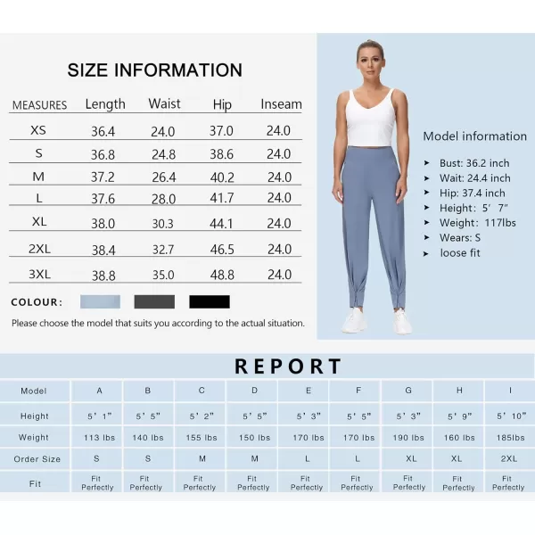 THE GYM PEOPLE Womens High Waist Loose Comfy Wide Leg Palazzo Yoga Pants Tummy Control Lounge Workout JoggersSky Blue