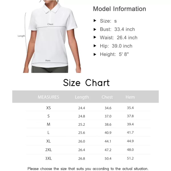 THE GYM PEOPLE Womens Short Sleeve Polo Shirts Zip Up Quick Dry Breathable Collared Golf Workout TopsWhite