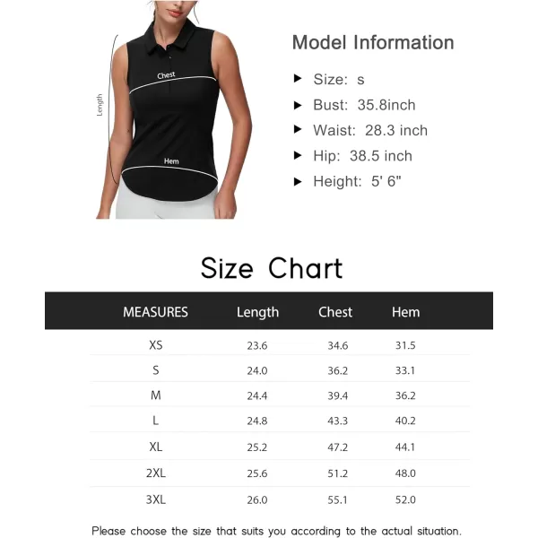 THE GYM PEOPLE Womens Sleeveless Tennis Polo Shirts Collared Slim Fit Breathable Workout Golf Tank TopsBlack
