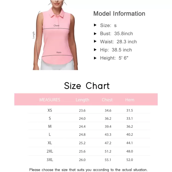 THE GYM PEOPLE Womens Sleeveless Tennis Polo Shirts Collared Slim Fit Breathable Workout Golf Tank TopsPink