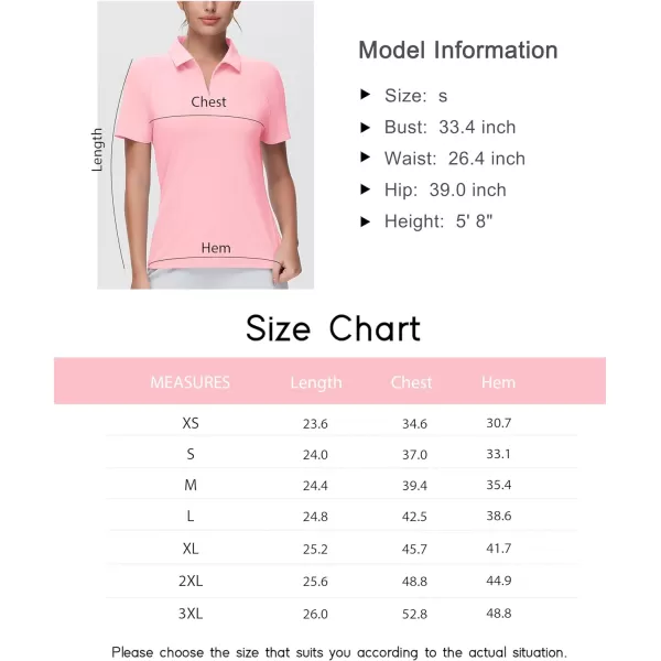 THE GYM PEOPLE Womens Slim Fit Polo Shirts Zip Up Lightweight Quick Dry Collared Golf Workout Tee TopsPink