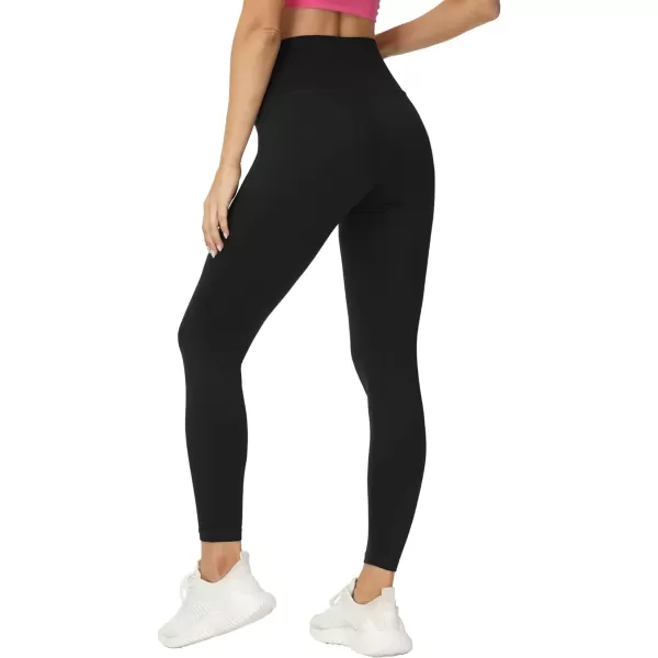 THE GYM PEOPLE Womens V Cross Waist Yoga Leggings with High Waisted Tummy ControlBlack