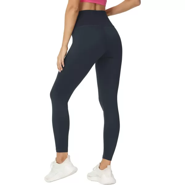 THE GYM PEOPLE Womens V Cross Waist Yoga Leggings with High Waisted Tummy ControlCharcoal Grey