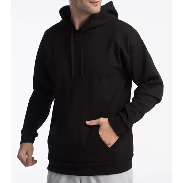 THE GYM PEOPLE Mens Pullover Hoodie in Loose fit Heavyweight Ultra Soft Fleece With Pockets609 Black Fleece Lined 