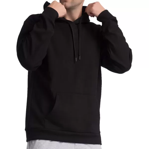 THE GYM PEOPLE Mens Pullover Hoodie in Loose fit Heavyweight Ultra Soft Fleece With Pockets609 Black Fleece Lined 
