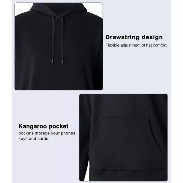 THE GYM PEOPLE Mens Pullover Hoodie in Loose fit Heavyweight Ultra Soft Fleece With Pockets609 Black Fleece Lined 