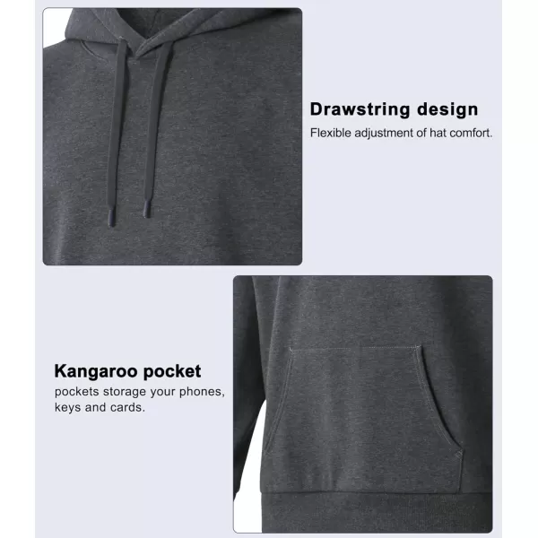 THE GYM PEOPLE Mens Pullover Hoodie in Loose fit Heavyweight Ultra Soft Fleece With PocketsDark Greyfleece Lined