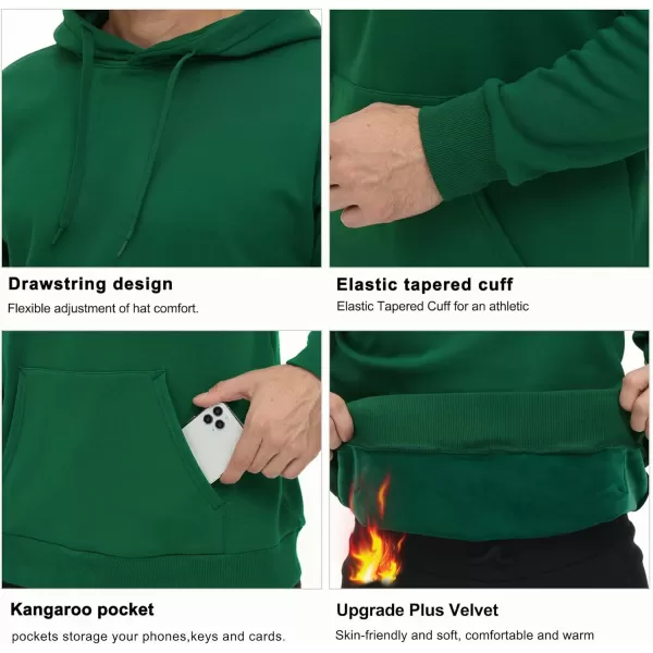 THE GYM PEOPLE Mens Pullover Hoodie in Loose fit Heavyweight Ultra Soft Fleece With PocketsGreen