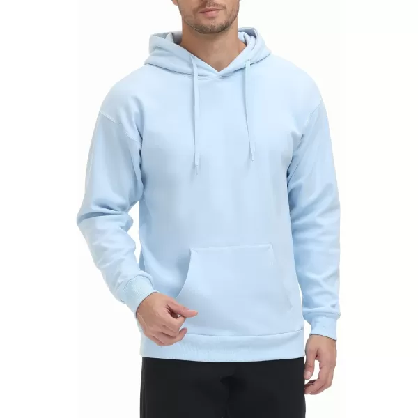 THE GYM PEOPLE Mens Pullover Hoodie in Loose fit Heavyweight Ultra Soft Fleece With PocketsLight Blue