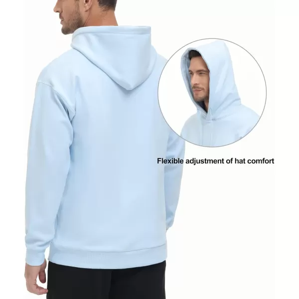 THE GYM PEOPLE Mens Pullover Hoodie in Loose fit Heavyweight Ultra Soft Fleece With PocketsLight Blue