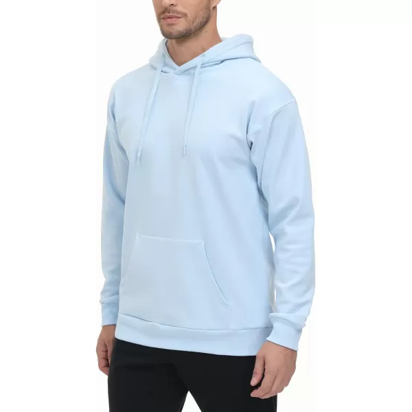 THE GYM PEOPLE Mens Pullover Hoodie in Loose fit Heavyweight Ultra Soft Fleece With PocketsLight Blue
