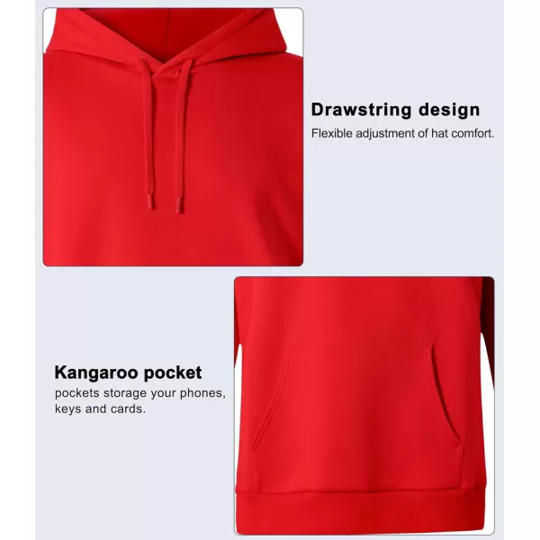 THE GYM PEOPLE Mens Pullover Hoodie in Loose fit Heavyweight Ultra Soft Fleece With PocketsRedfleece Lined