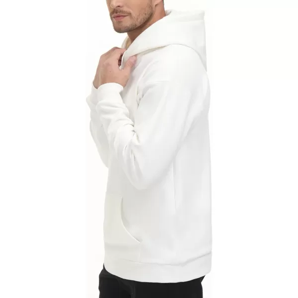 THE GYM PEOPLE Mens Pullover Hoodie in Loose fit Heavyweight Ultra Soft Fleece With PocketsWhite