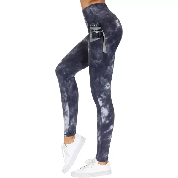 THE GYM PEOPLE Thick High Waist Yoga Pants with Pockets Tummy Control Workout Running Yoga Leggings for WomenBlackDark GreyWhite