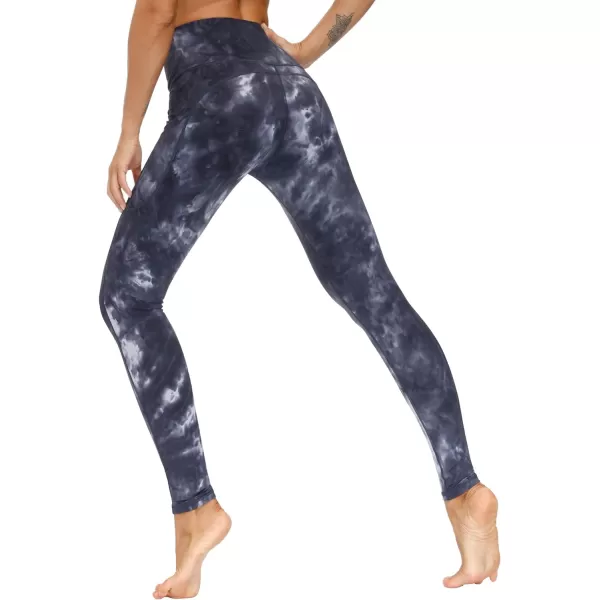 THE GYM PEOPLE Thick High Waist Yoga Pants with Pockets Tummy Control Workout Running Yoga Leggings for WomenBlackDark GreyWhite