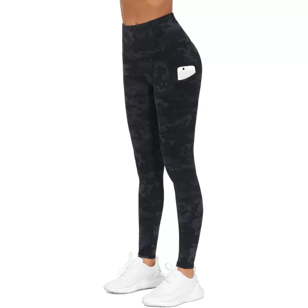 THE GYM PEOPLE Thick High Waist Yoga Pants with Pockets Tummy Control Workout Running Yoga Leggings for WomenBlackgrey Camo