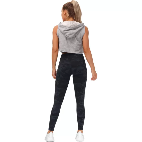 THE GYM PEOPLE Thick High Waist Yoga Pants with Pockets Tummy Control Workout Running Yoga Leggings for WomenBlackgrey Camo