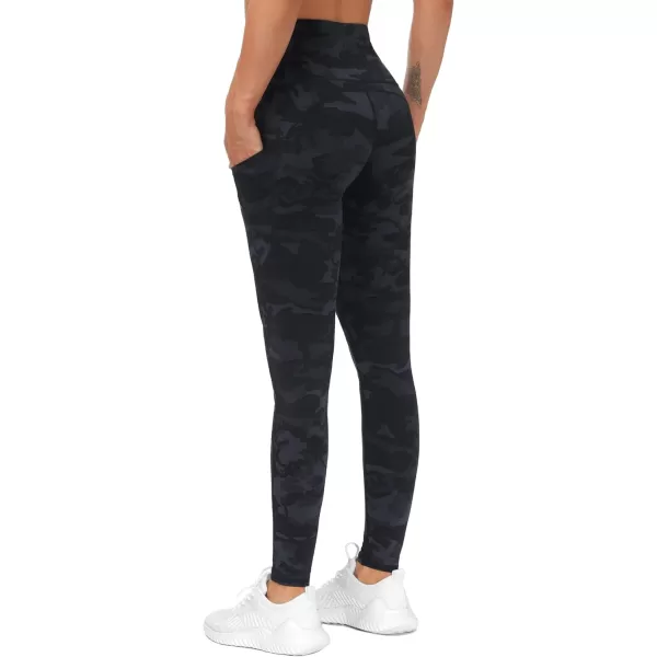 THE GYM PEOPLE Thick High Waist Yoga Pants with Pockets Tummy Control Workout Running Yoga Leggings for WomenBlackgrey Camo