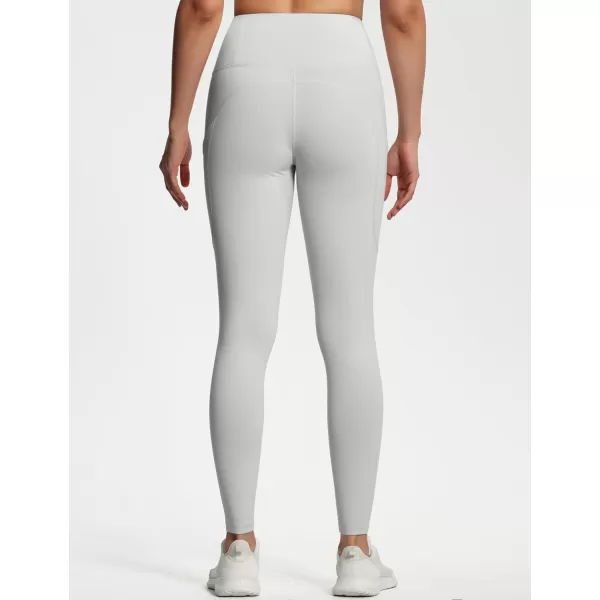 THE GYM PEOPLE Thick High Waist Yoga Pants with Pockets Tummy Control Workout Running Yoga Leggings for WomenBright Grey
