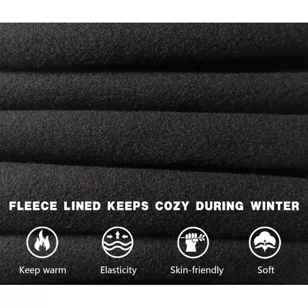 THE GYM PEOPLE Thick High Waist Yoga Pants with Pockets Tummy Control Workout Running Yoga Leggings for WomenFleece Lined Black