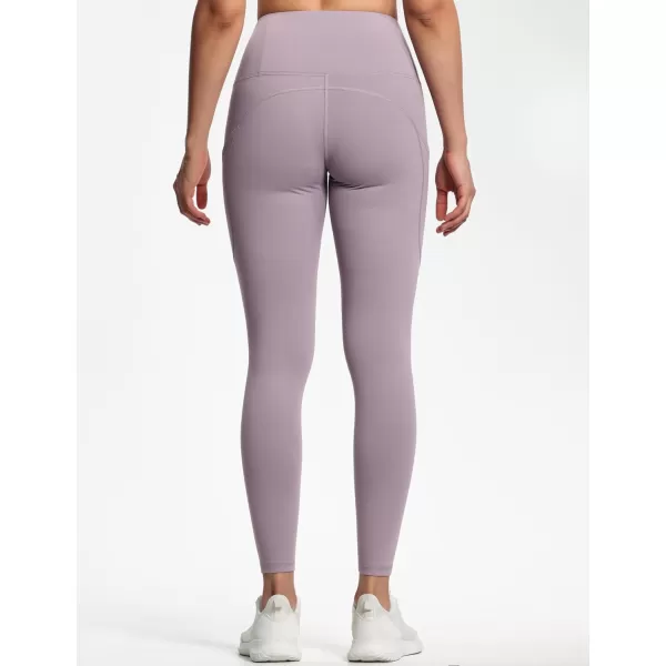 THE GYM PEOPLE Thick High Waist Yoga Pants with Pockets Tummy Control Workout Running Yoga Leggings for WomenGrey Purple