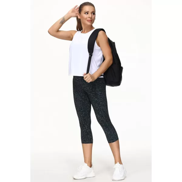 THE GYM PEOPLE Thick High Waist Yoga Pants with Pockets Tummy Control Workout Running Yoga Leggings for WomenZcapris Graffiti