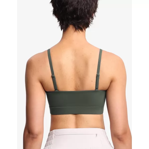 THE GYM PEOPLE Womens Adjustable Spaghetti Strap Sports Bras Wirefree Workout Tops with Removable PaddedBean Brown