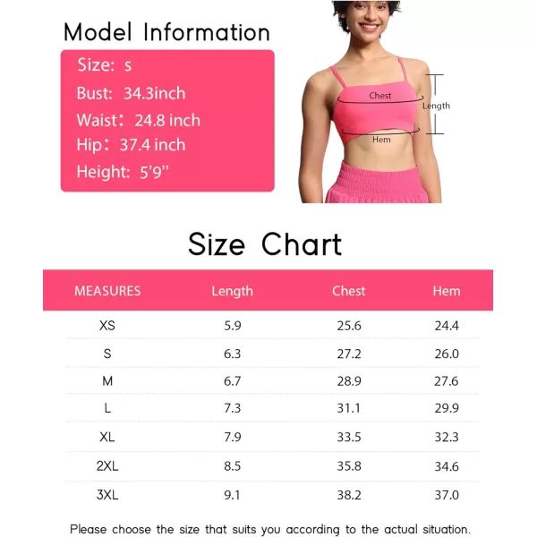 THE GYM PEOPLE Womens Adjustable Spaghetti Strap Sports Bras Wirefree Workout Tops with Removable PaddedBright Pink