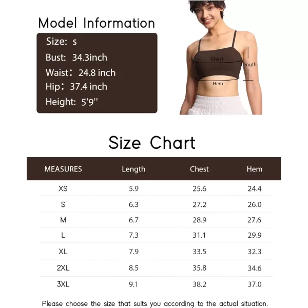 THE GYM PEOPLE Womens Adjustable Spaghetti Strap Sports Bras Wirefree Workout Tops with Removable PaddedBrown