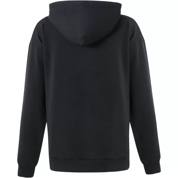 THE GYM PEOPLE Womens Basic Pullover Hoodie Loose fit Ultra Soft Fleece hooded Sweatshirt With PocketsBlack
