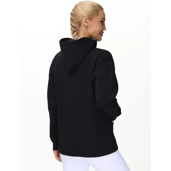 THE GYM PEOPLE Womens Basic Pullover Hoodie Loose fit Ultra Soft Fleece hooded Sweatshirt With PocketsElk Print Black