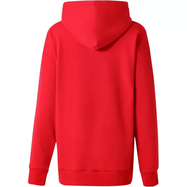THE GYM PEOPLE Womens Basic Pullover Hoodie Loose fit Ultra Soft Fleece hooded Sweatshirt With PocketsFleece Linedred