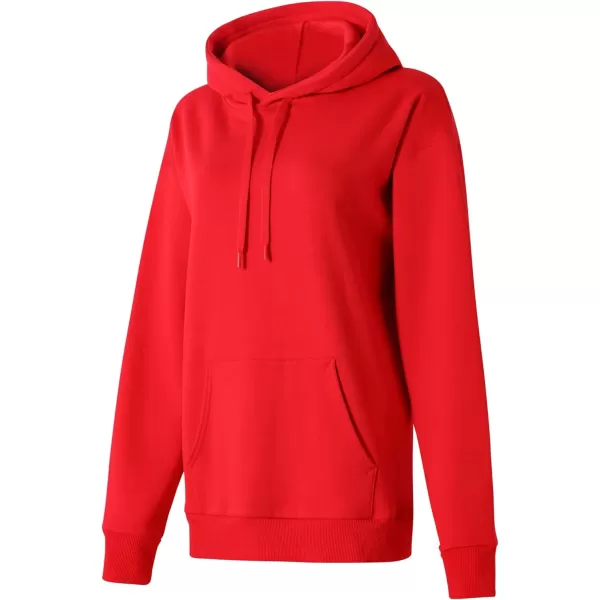 THE GYM PEOPLE Womens Basic Pullover Hoodie Loose fit Ultra Soft Fleece hooded Sweatshirt With PocketsFleece Linedred