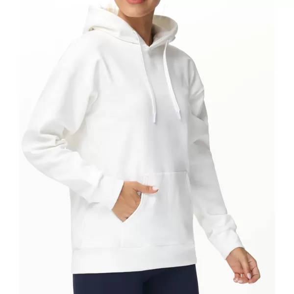 THE GYM PEOPLE Womens Basic Pullover Hoodie Loose fit Ultra Soft Fleece hooded Sweatshirt With PocketsWhite